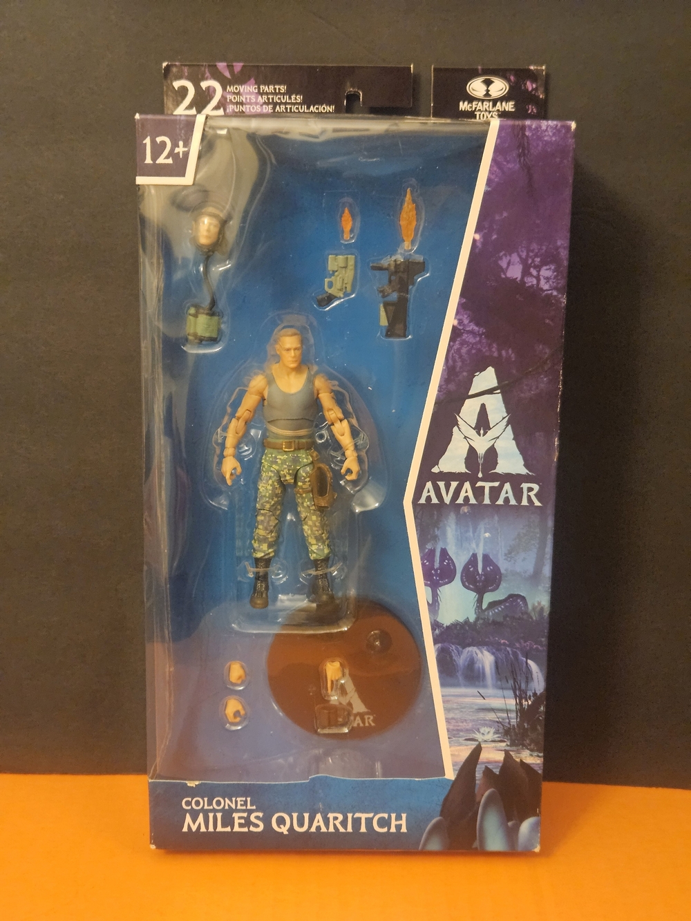 Sealed McFarlane Toys Avatar Colonel Miles Quaritch Figure w/ Stand, Weapon 12+